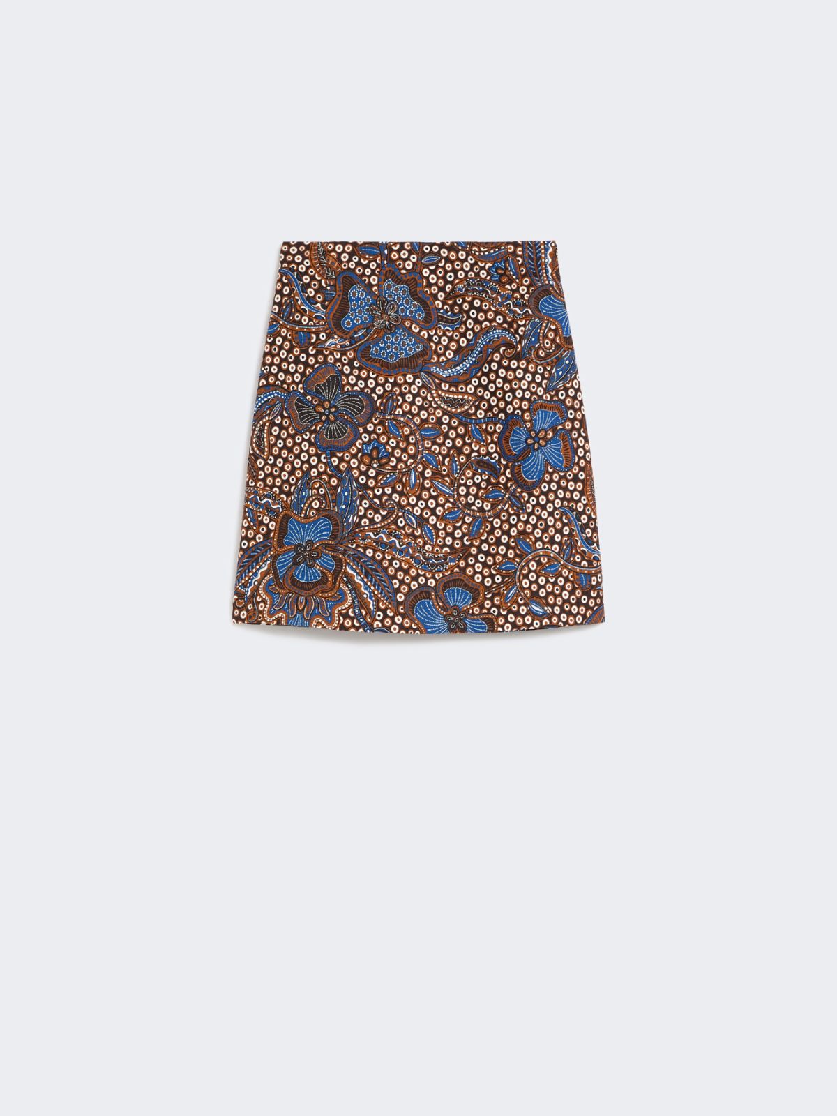 Printed stretch cotton short skirt - TOBACCO - Max Mara - 8