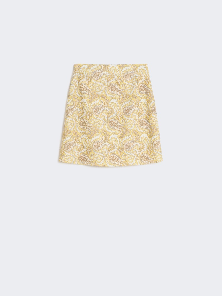 Falda corta de algodón elástico estampado - AMARILLO CLARO - Max Mara