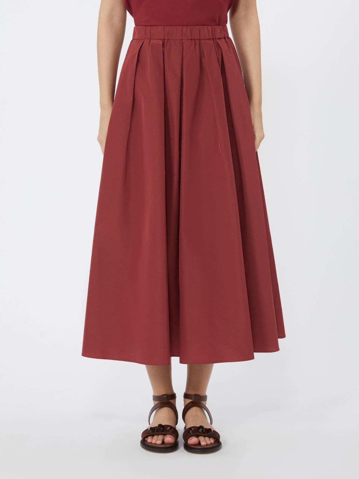 Pleated taffeta long skirt - CHERRY - Max Mara - 2