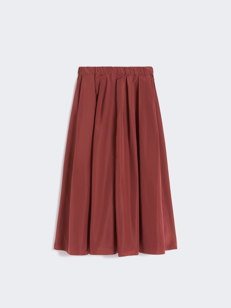 Pleated taffeta long skirt - CHERRY - Max Mara
