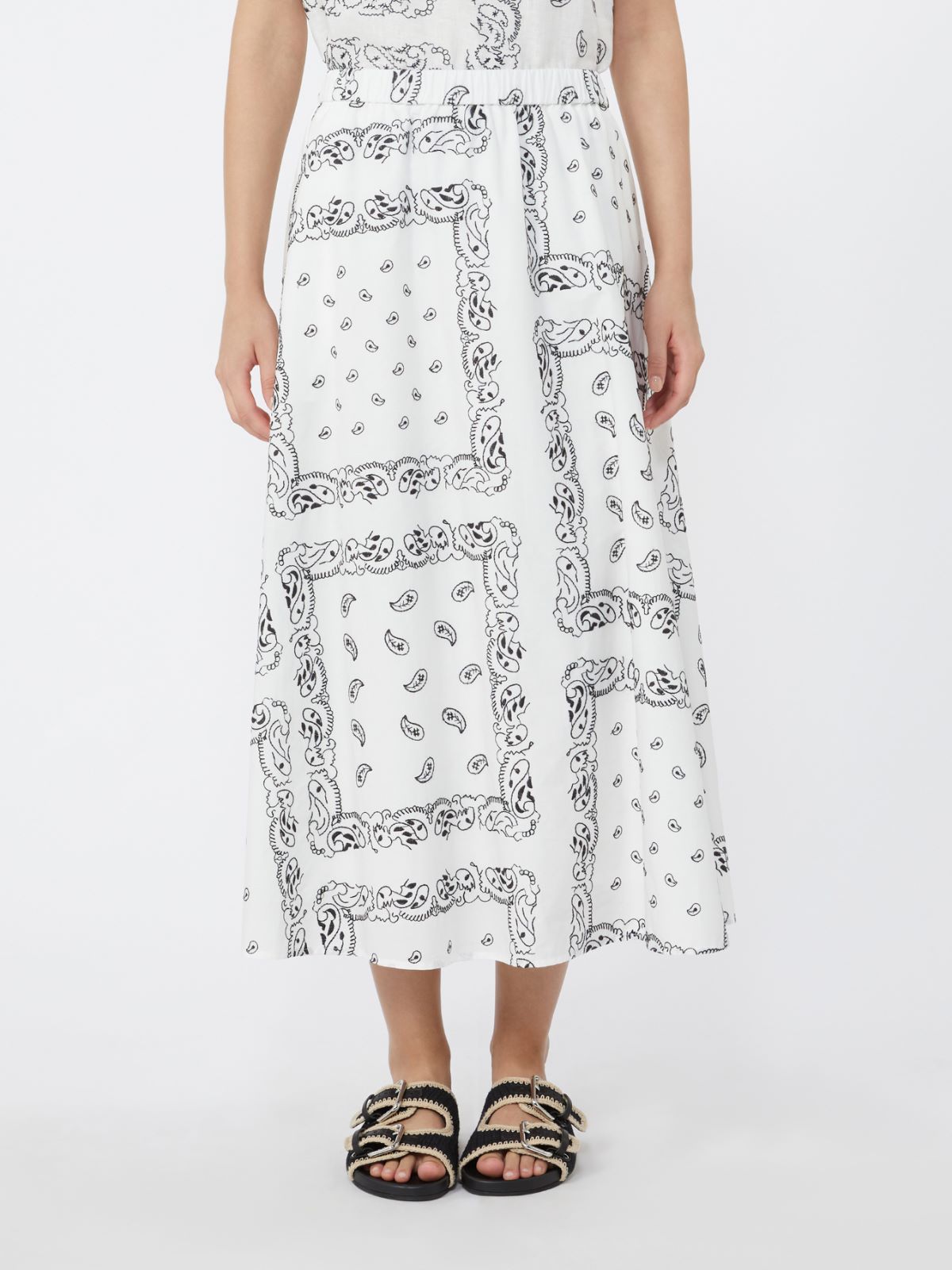 Cotton-poplin midi skirt - WHITE - Max Mara - 2
