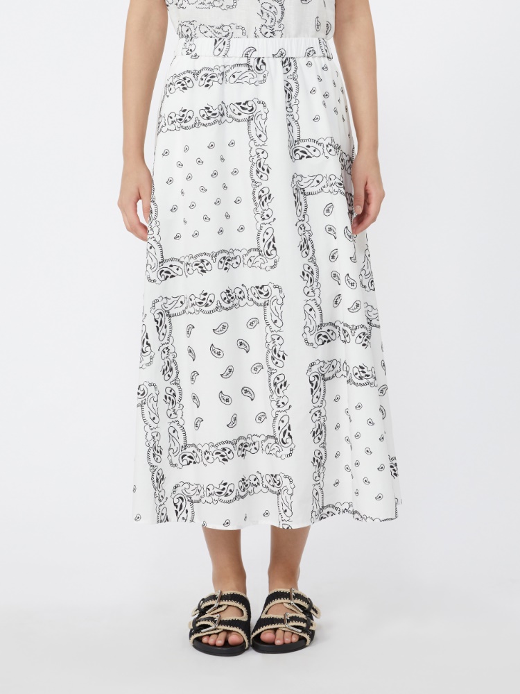 Cotton-poplin midi skirt - WHITE - Max Mara - 2