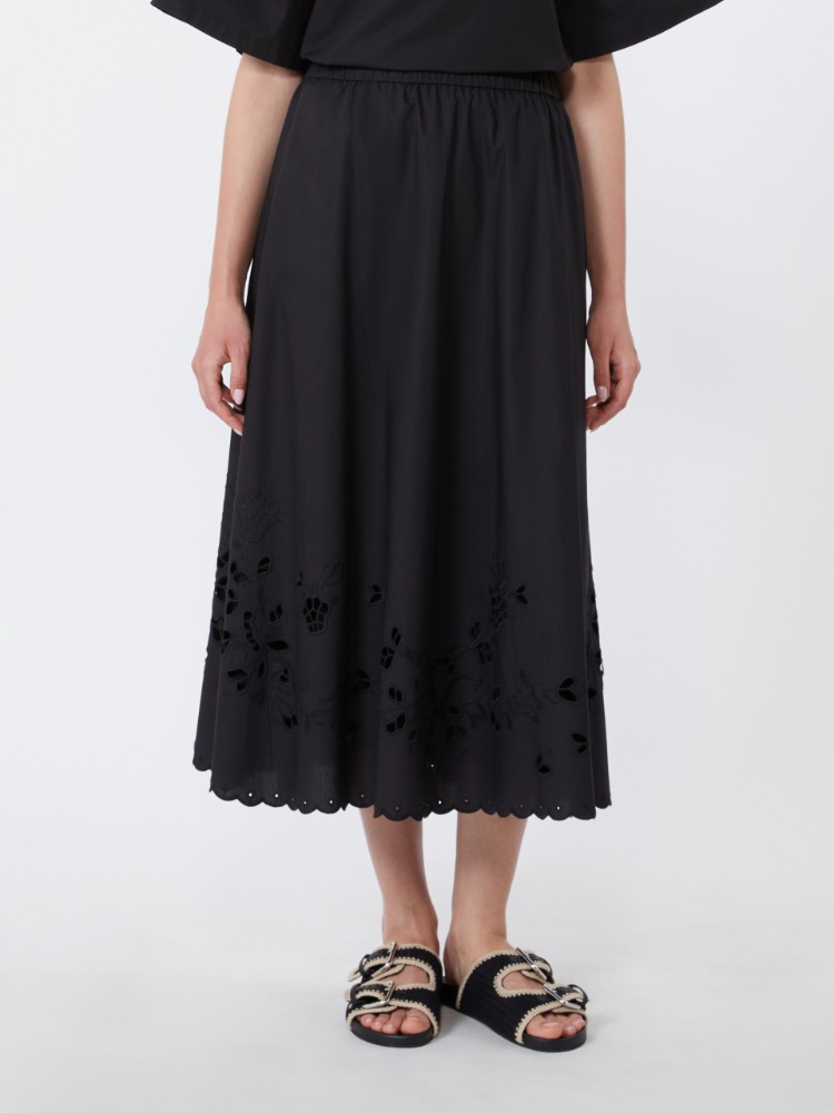 Cotton-poplin midi skirt - BLACK - Max Mara - 2