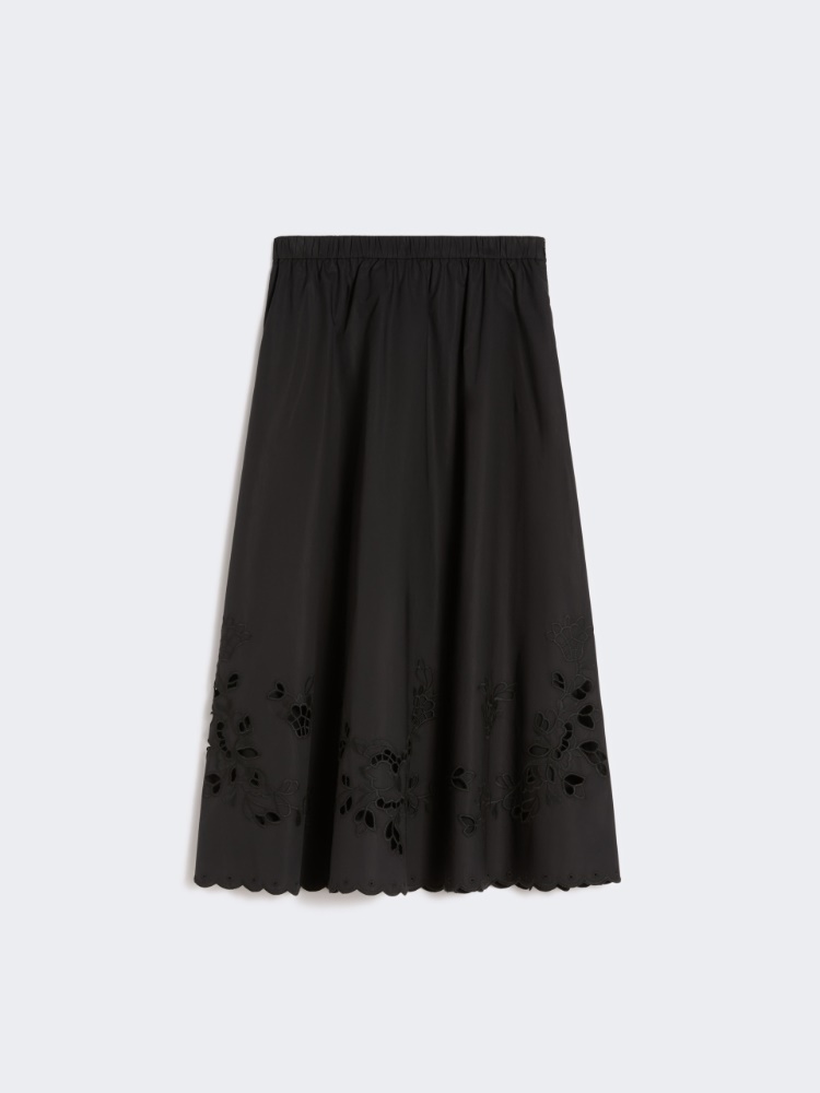 Cotton-poplin midi skirt - BLACK - Max Mara