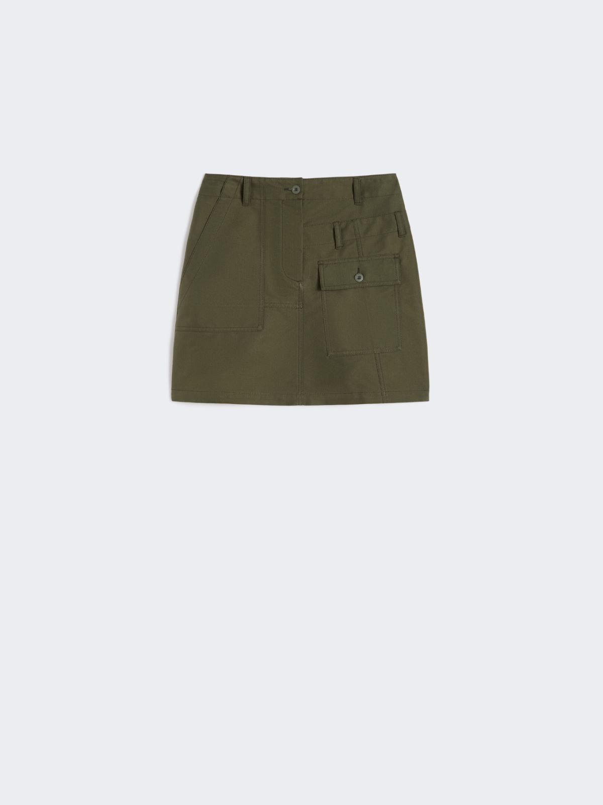 Water-repellent canvas mini skirt - KAKI - Max Mara - 4