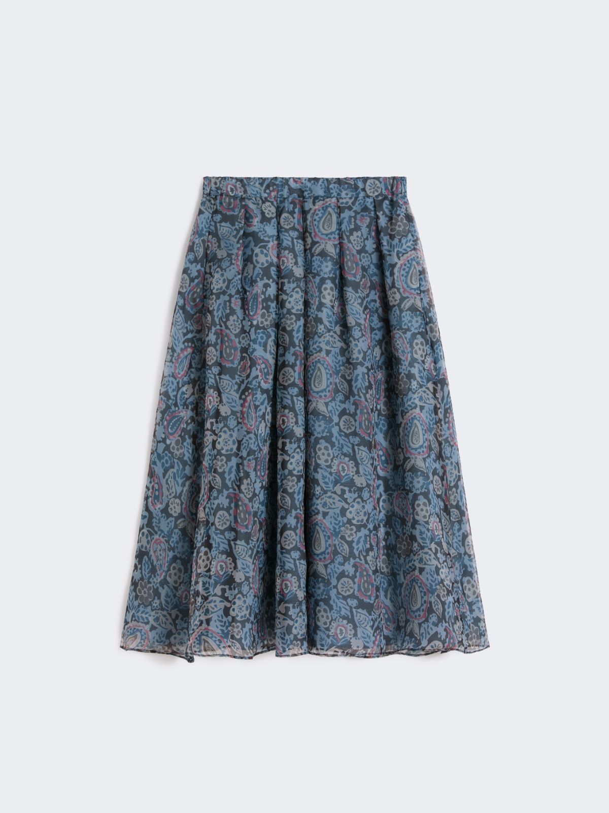 Long printed silk skirt - LIGHT BLUE - Max Mara - 4