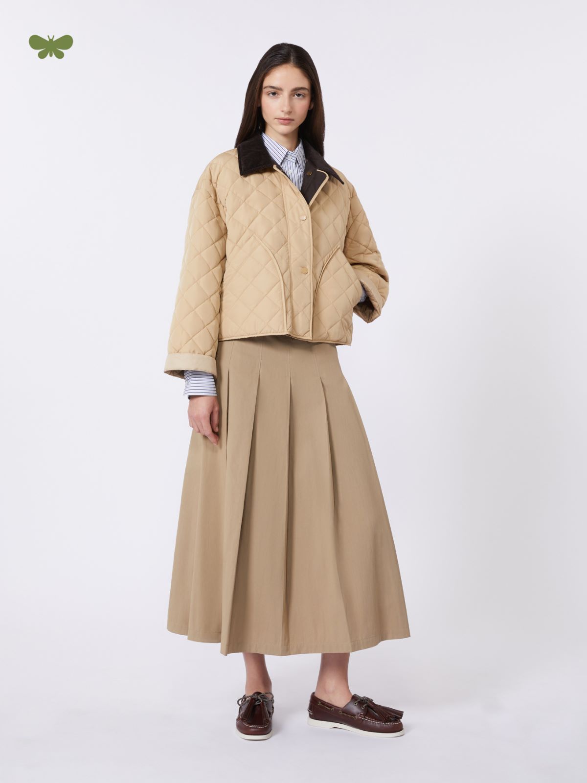 Washed gabardine skirt - HAZELNUT BROWN - Max Mara - 4