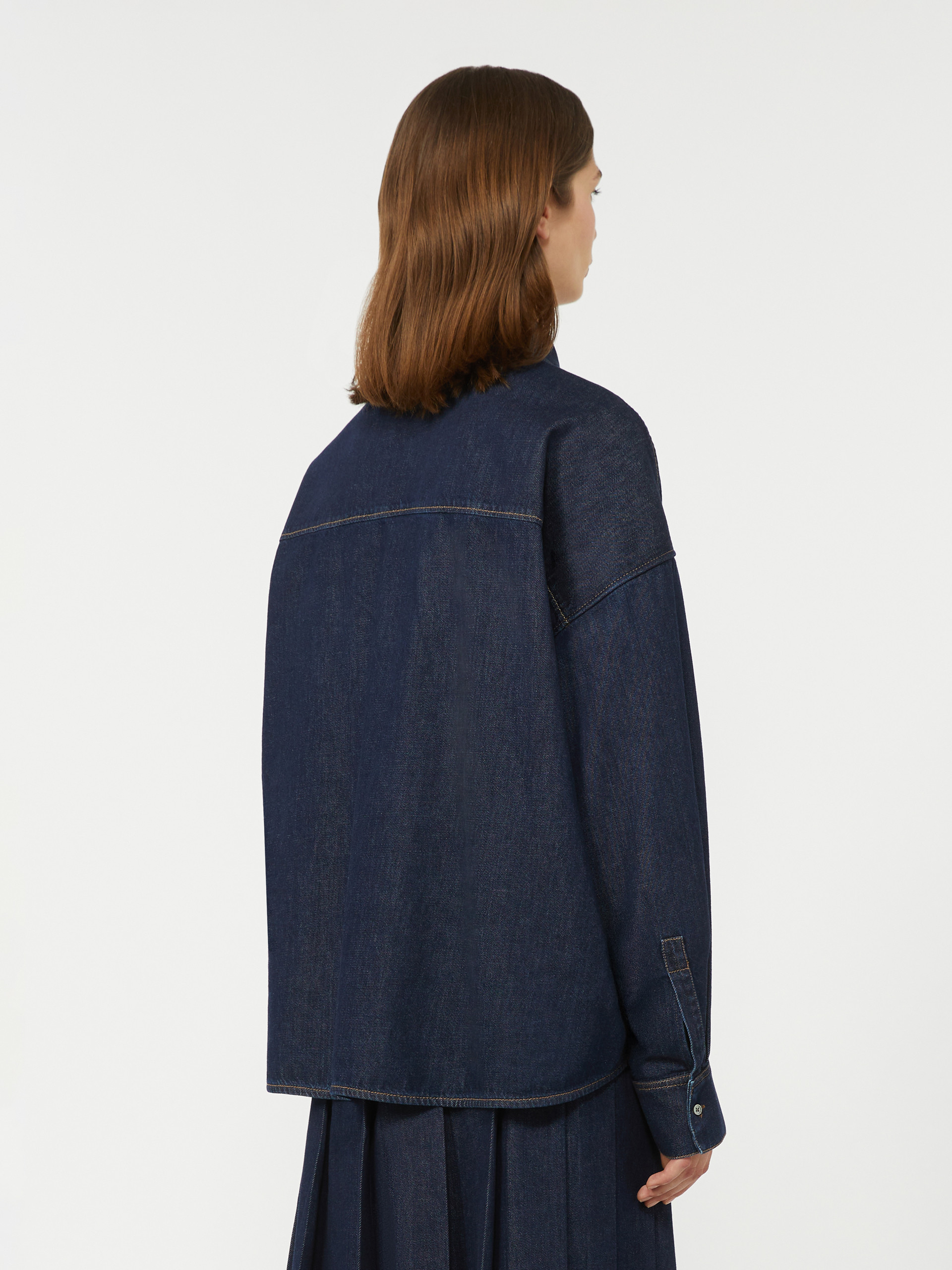 Cotton denim shirt - NAVY - Max Mara - 3