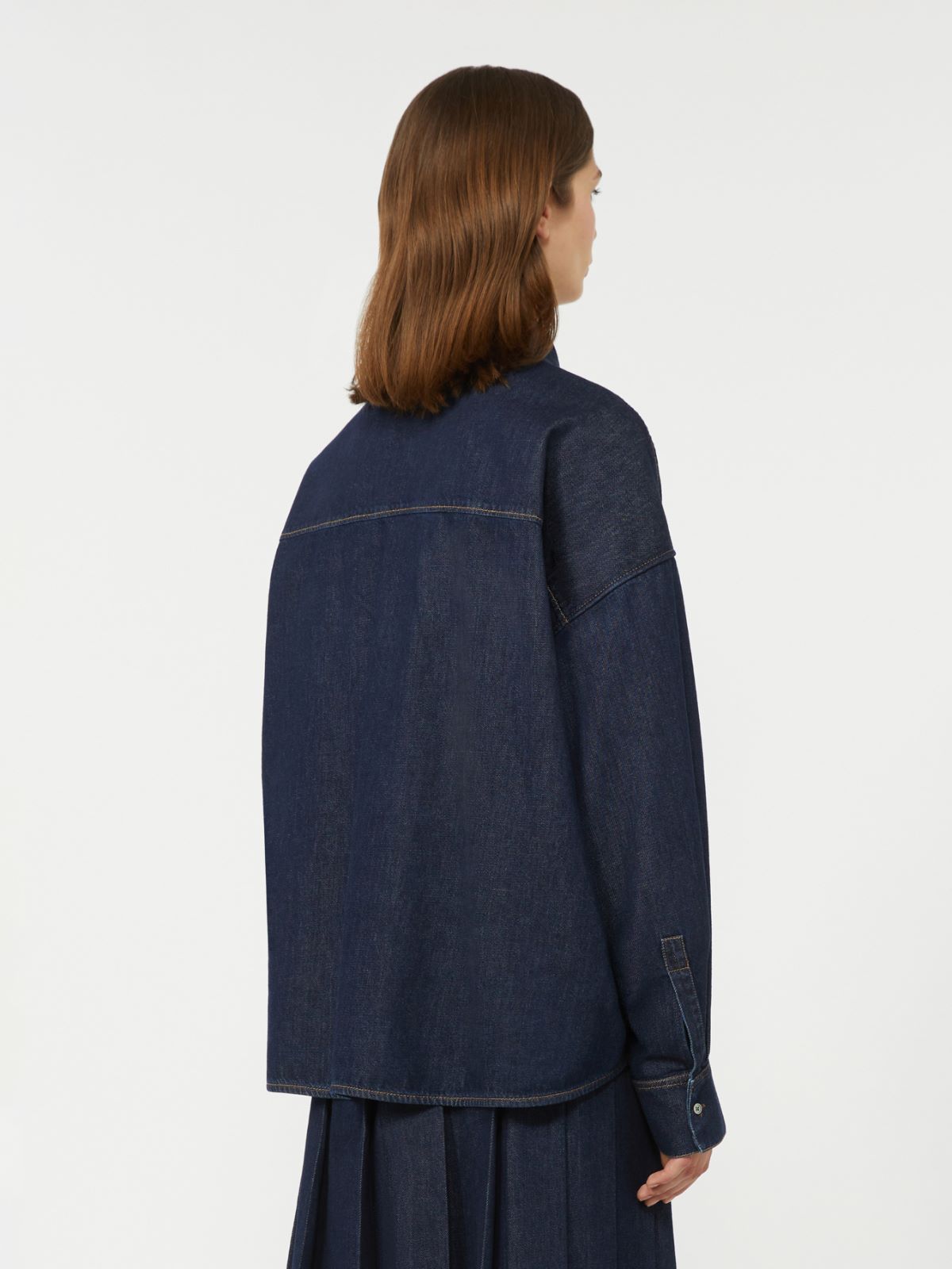 Cotton denim shirt - NAVY - Max Mara - 5