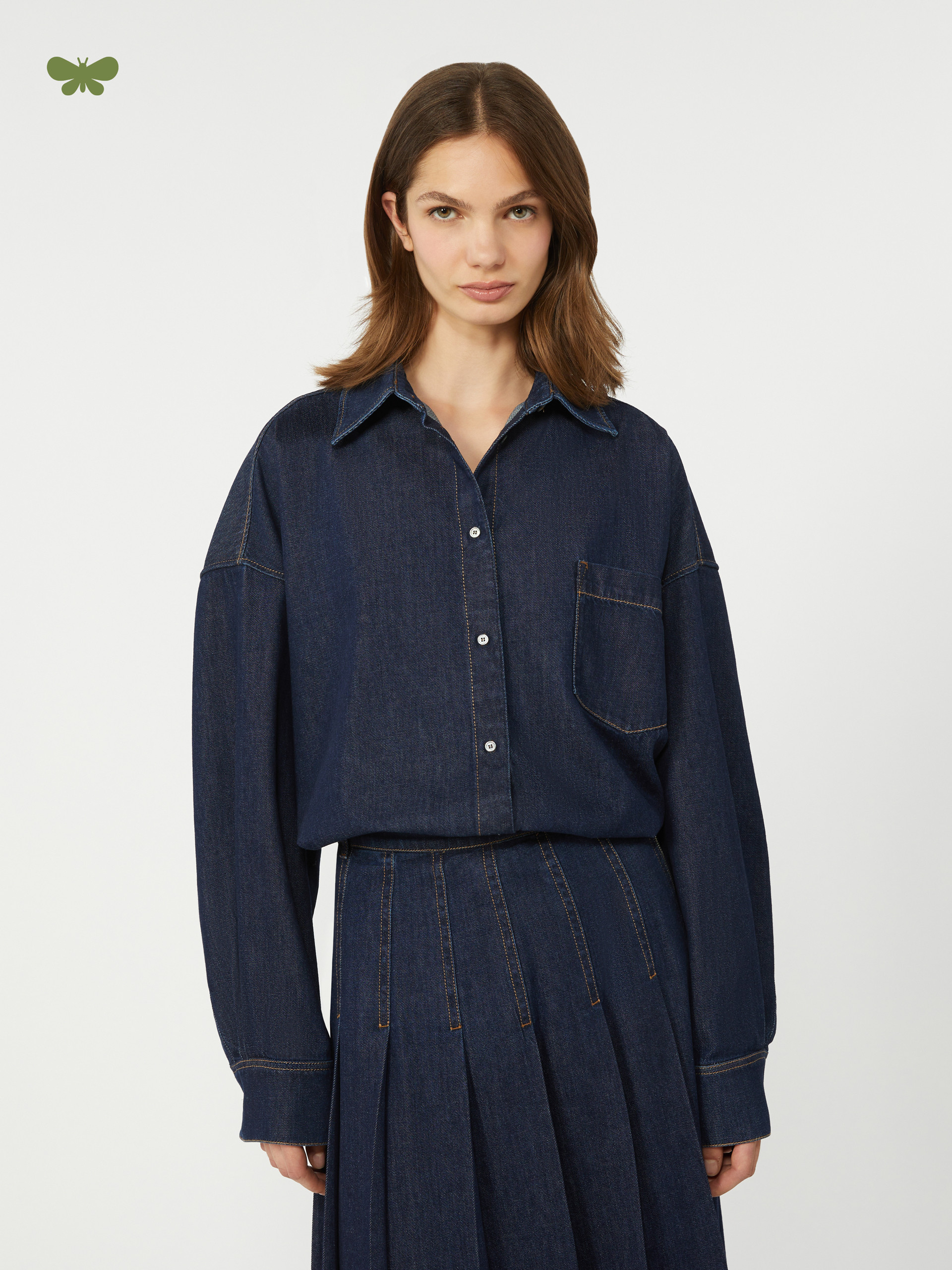 Cotton denim shirt - NAVY - Max Mara - 4