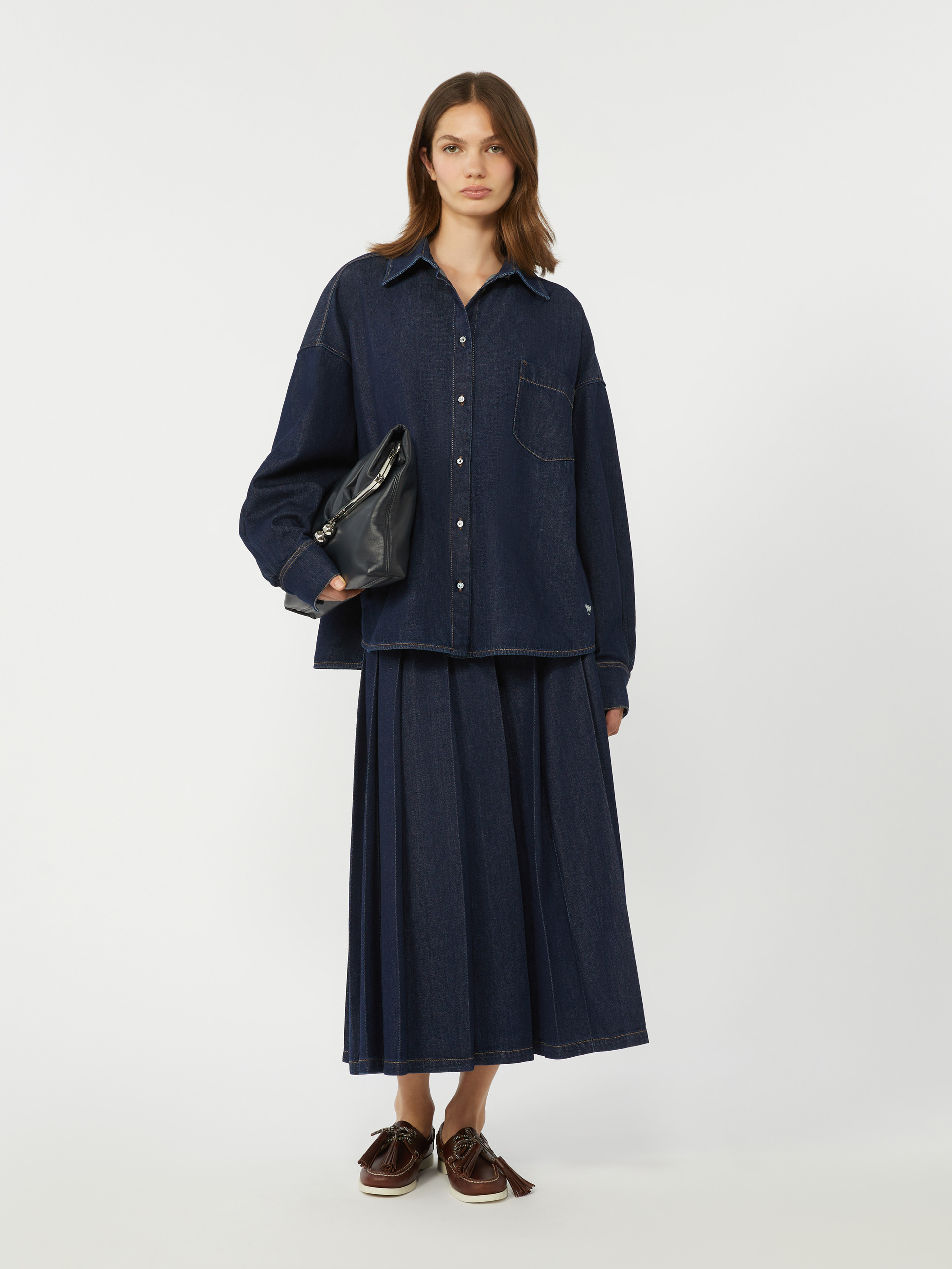 Cotton denim shirt - NAVY - Max Mara