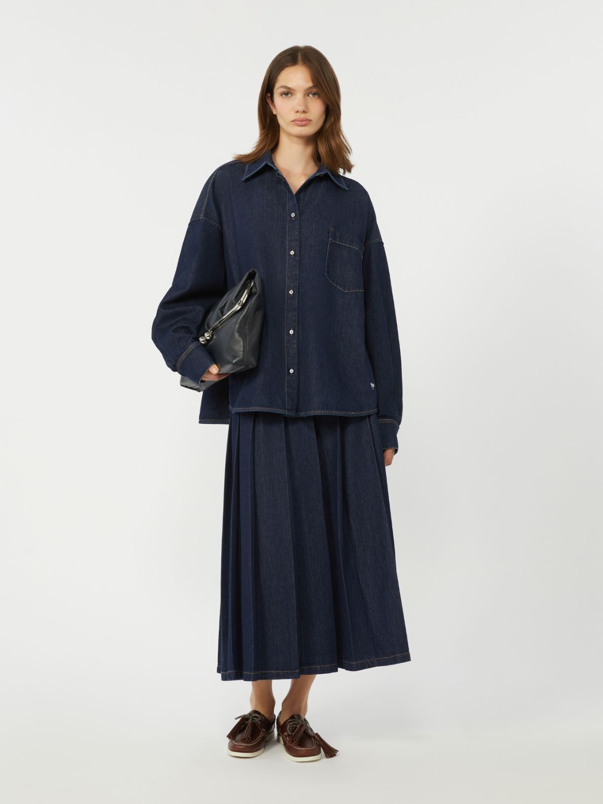 Cotton denim shirt - NAVY - Max Mara - 5