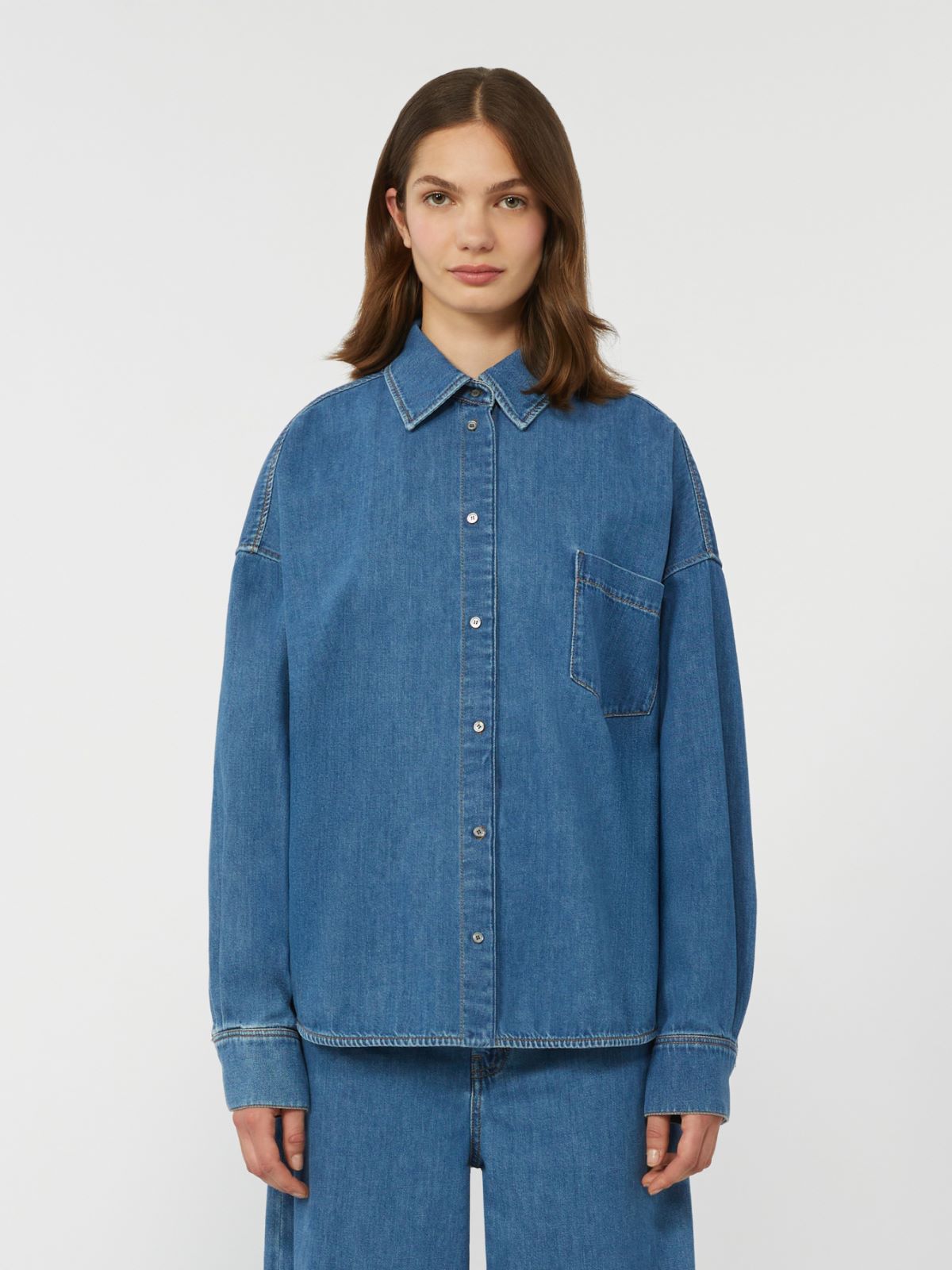 Cotton denim shirt - NAVY - Max Mara - 5