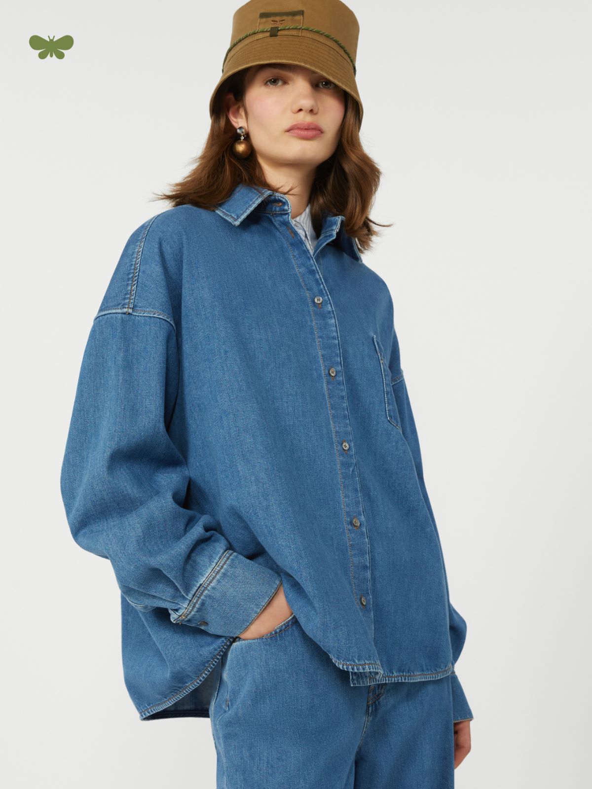 Cotton denim shirt - NAVY - Max Mara - 5