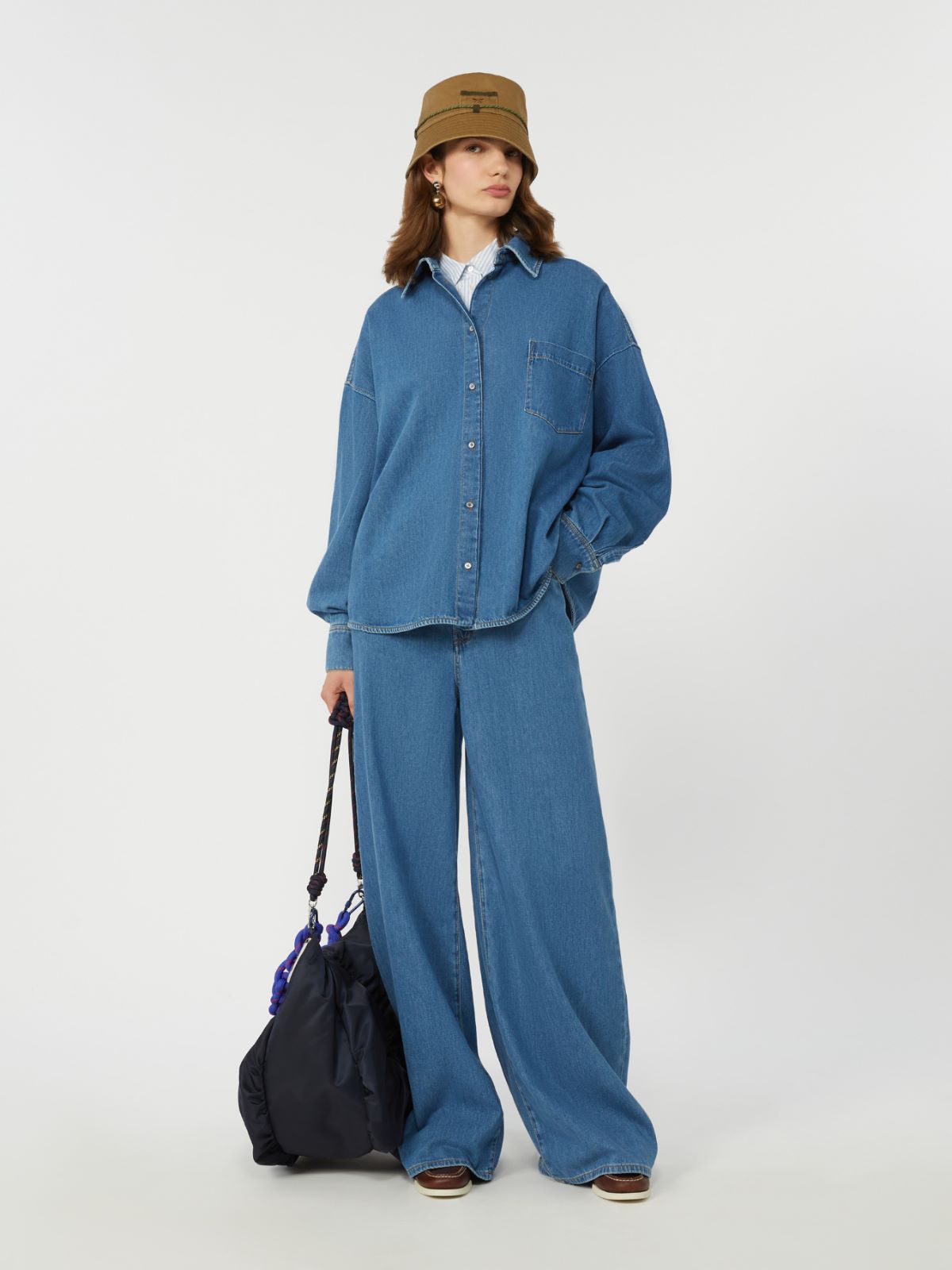 Koszula dżinsowa z bawełny - GRANATOWY - Max Mara