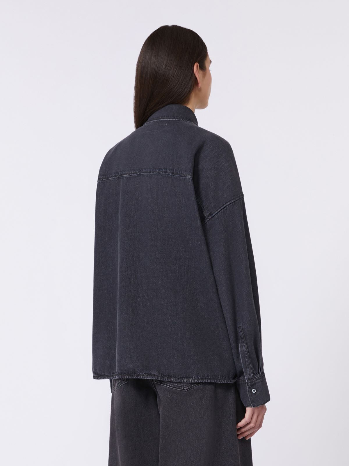 Cotton denim shirt - BLACK - Max Mara - 6