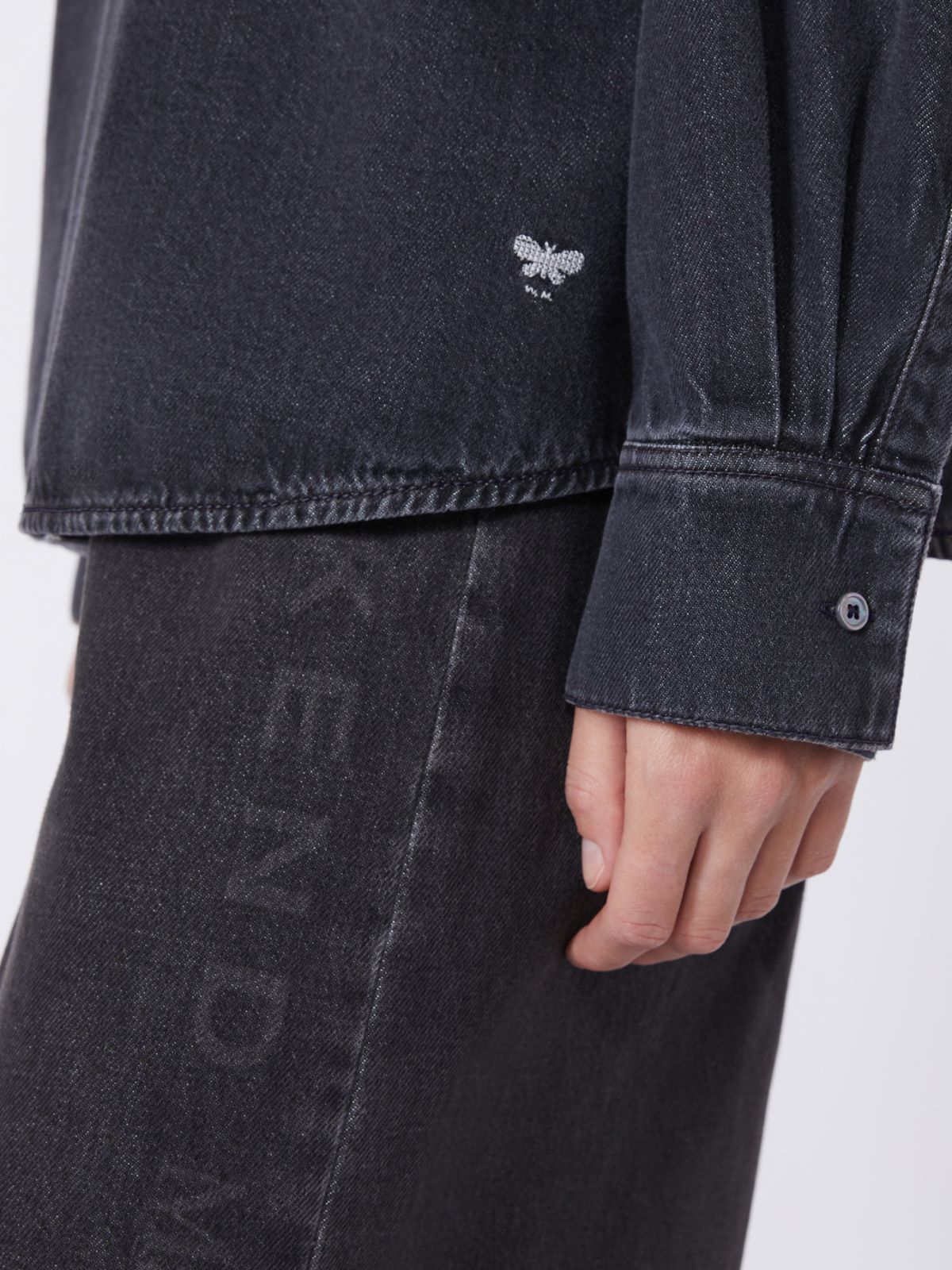 Cotton denim shirt - BLACK - Max Mara - 6