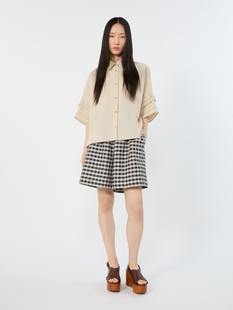 Linen fabric shirt - SAND - 1