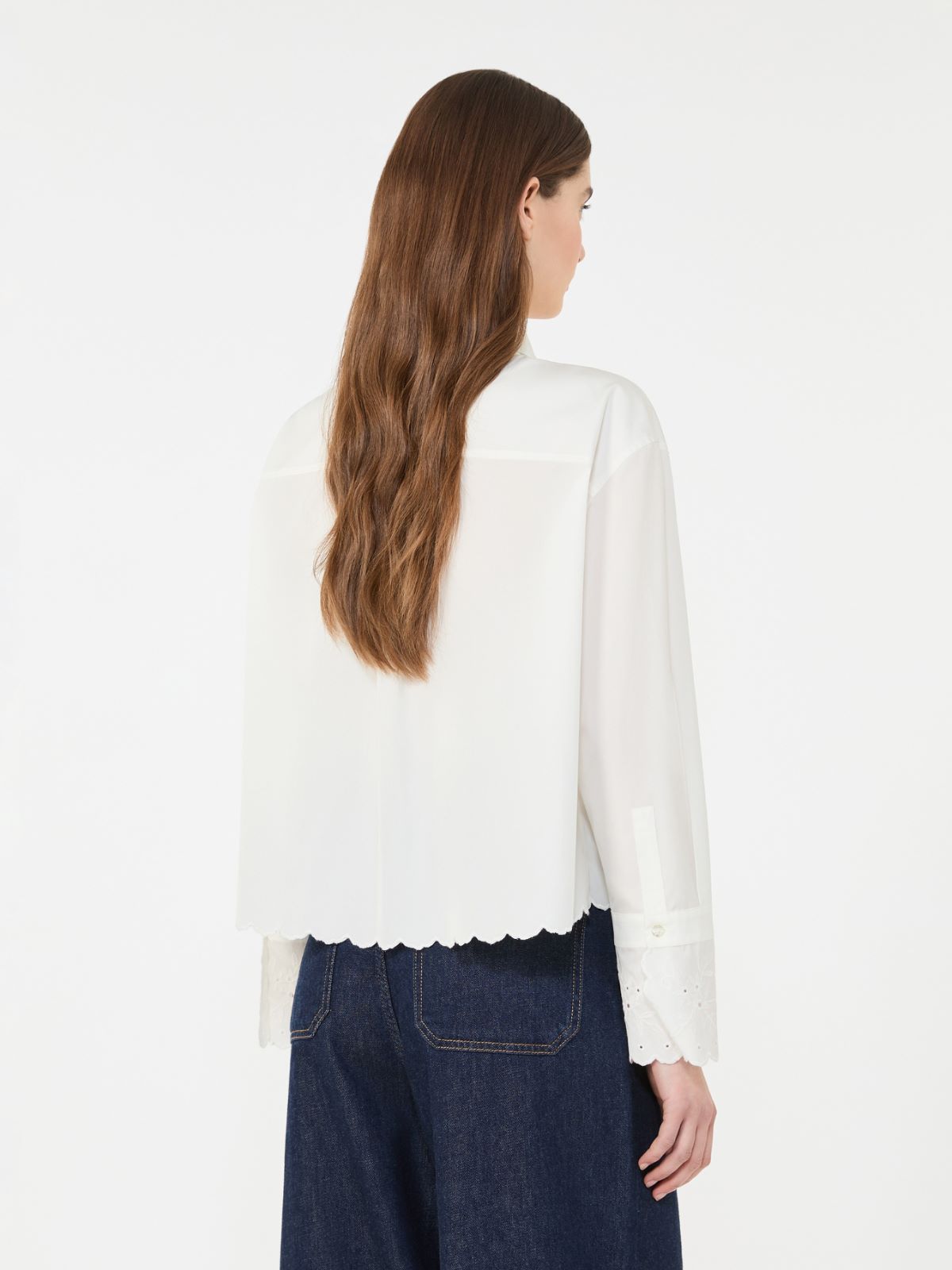 Breast-pocket cotton shirt - IVORY - Max Mara - 6