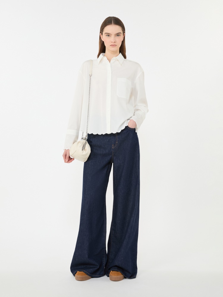 Breast-pocket cotton shirt - IVORY - Max Mara