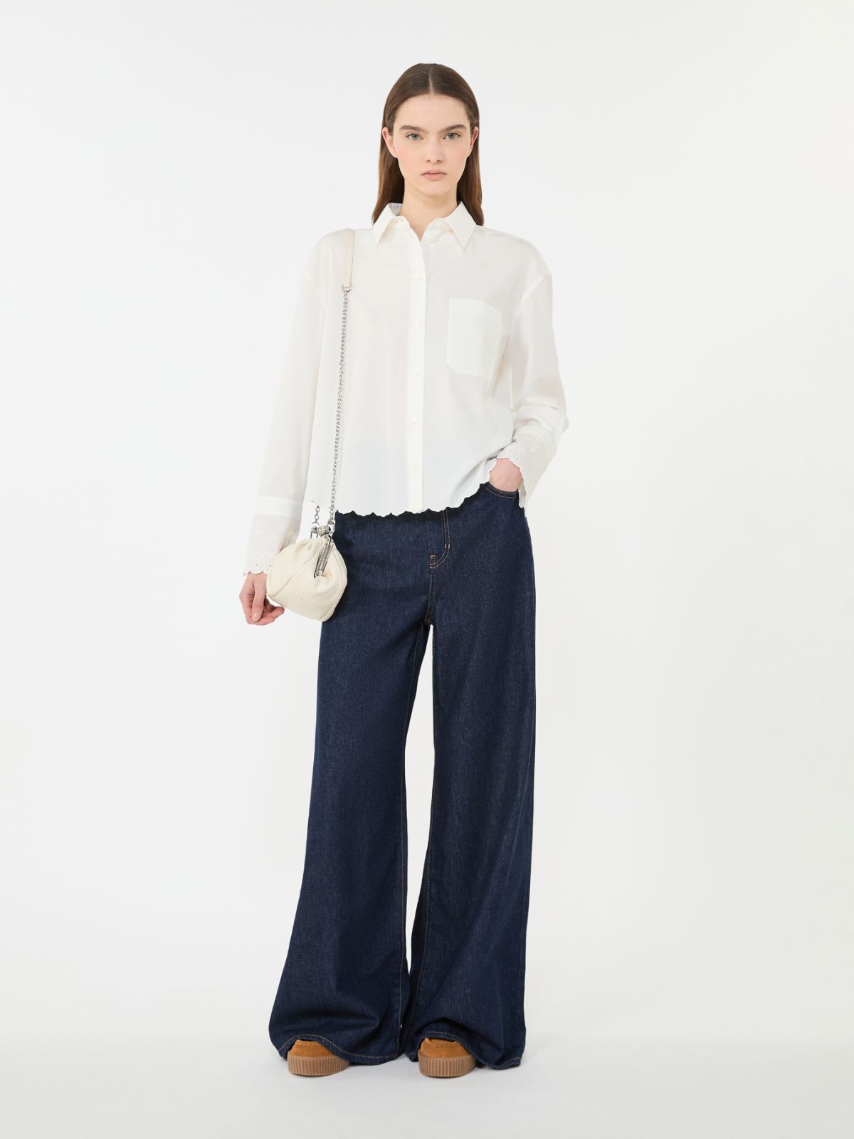 Breast-pocket cotton shirt - IVORY - Max Mara - 6
