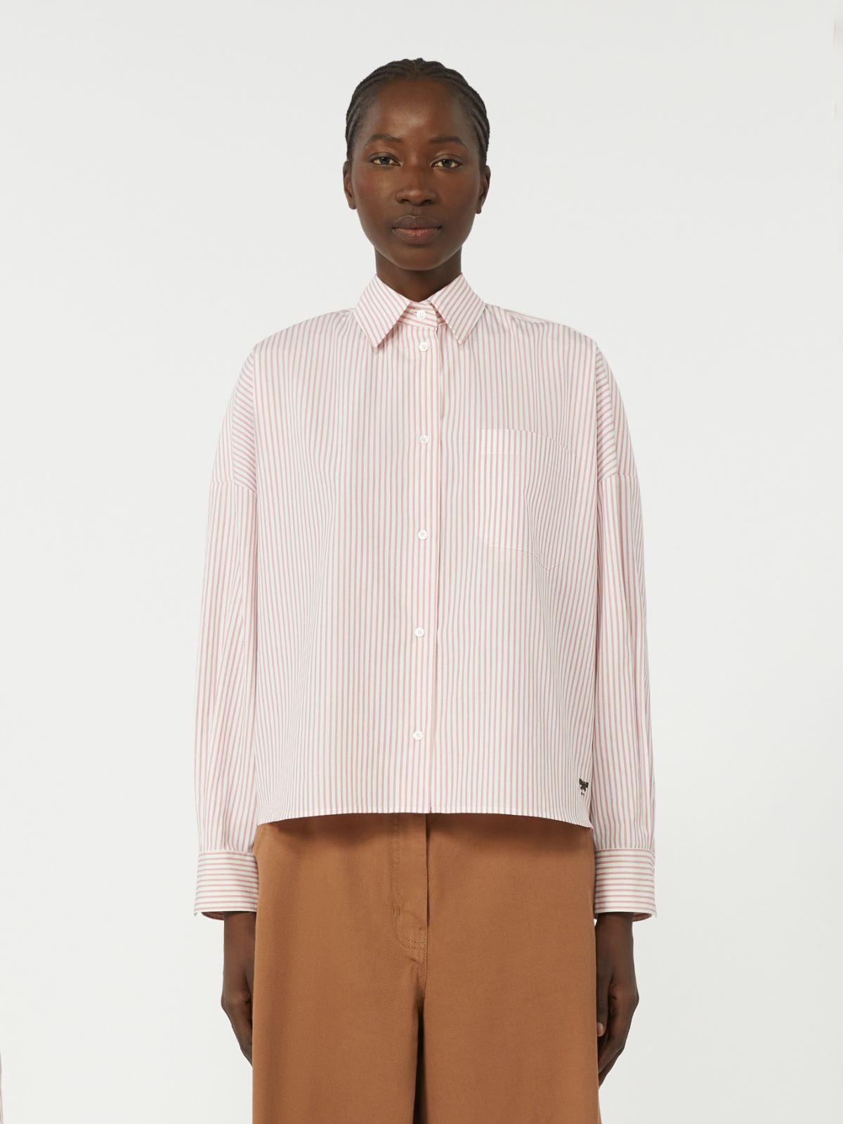 Oversized cotton shirt - PINK - Max Mara - 5