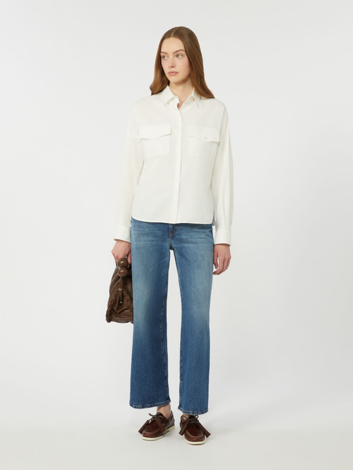 Cotton Oxford shirt - WHITE - Max Mara
