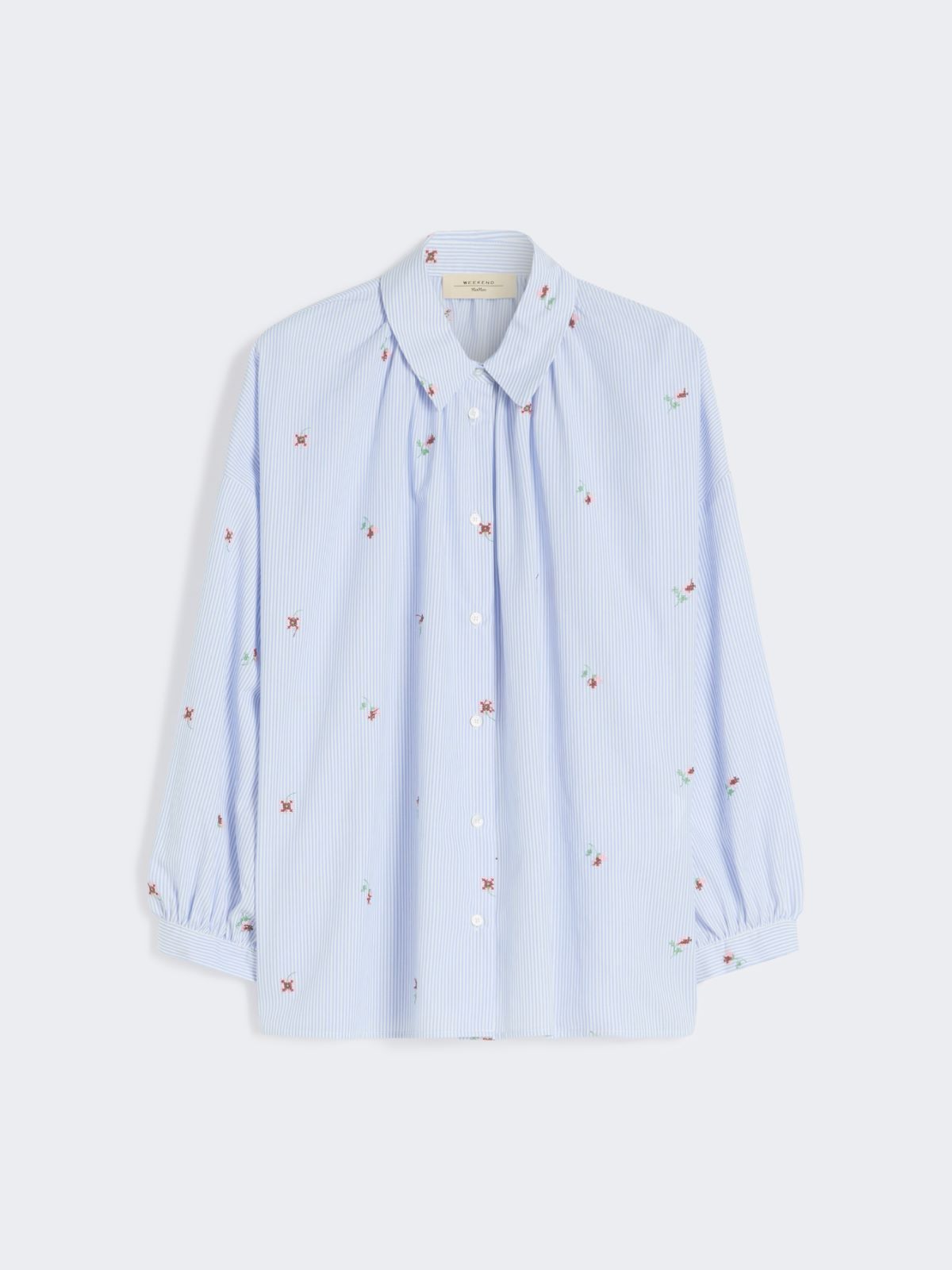 Poplin shirt with embroidery - LIGHT BLUE - Max Mara - 5