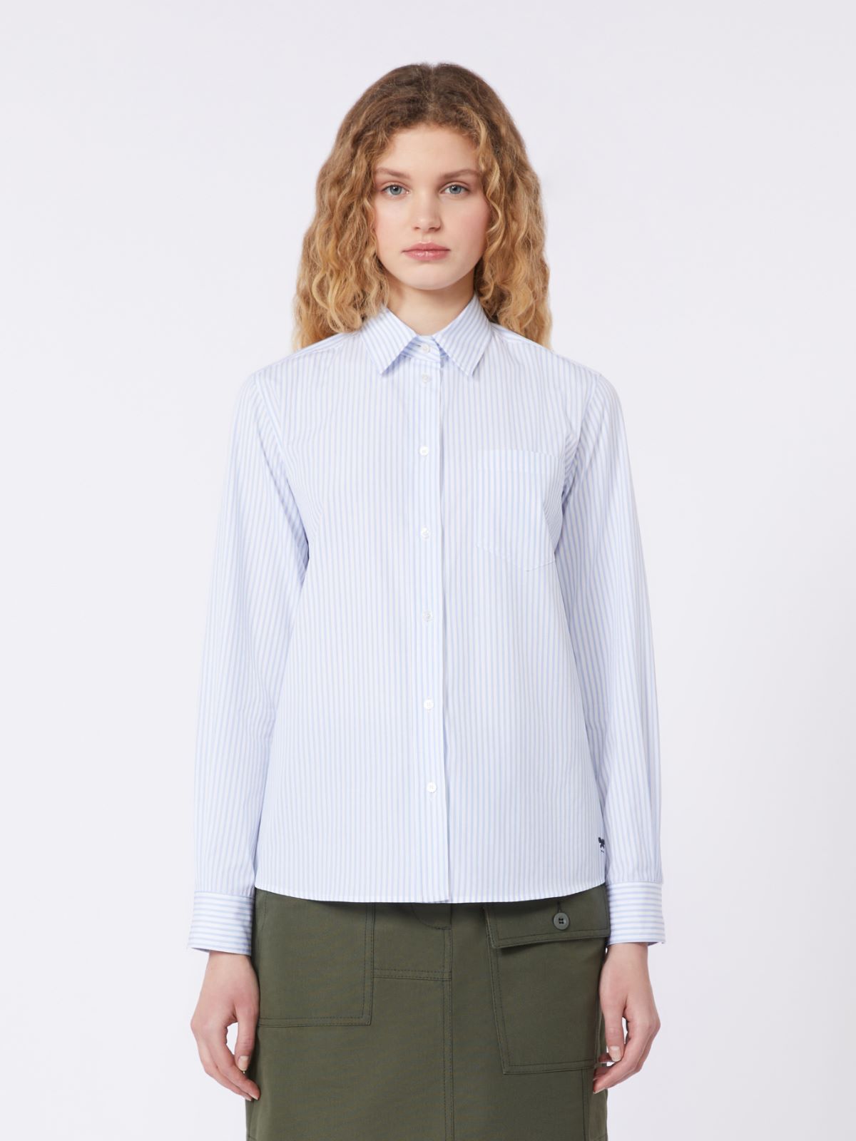 Classic cotton shirt - LIGHT BLUE - Max Mara - 5