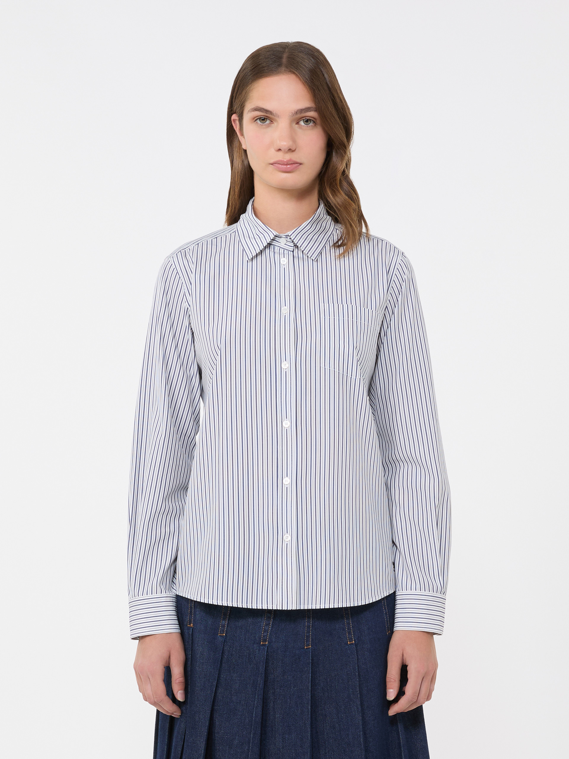 Classic cotton shirt - NAVY - Max Mara - 2