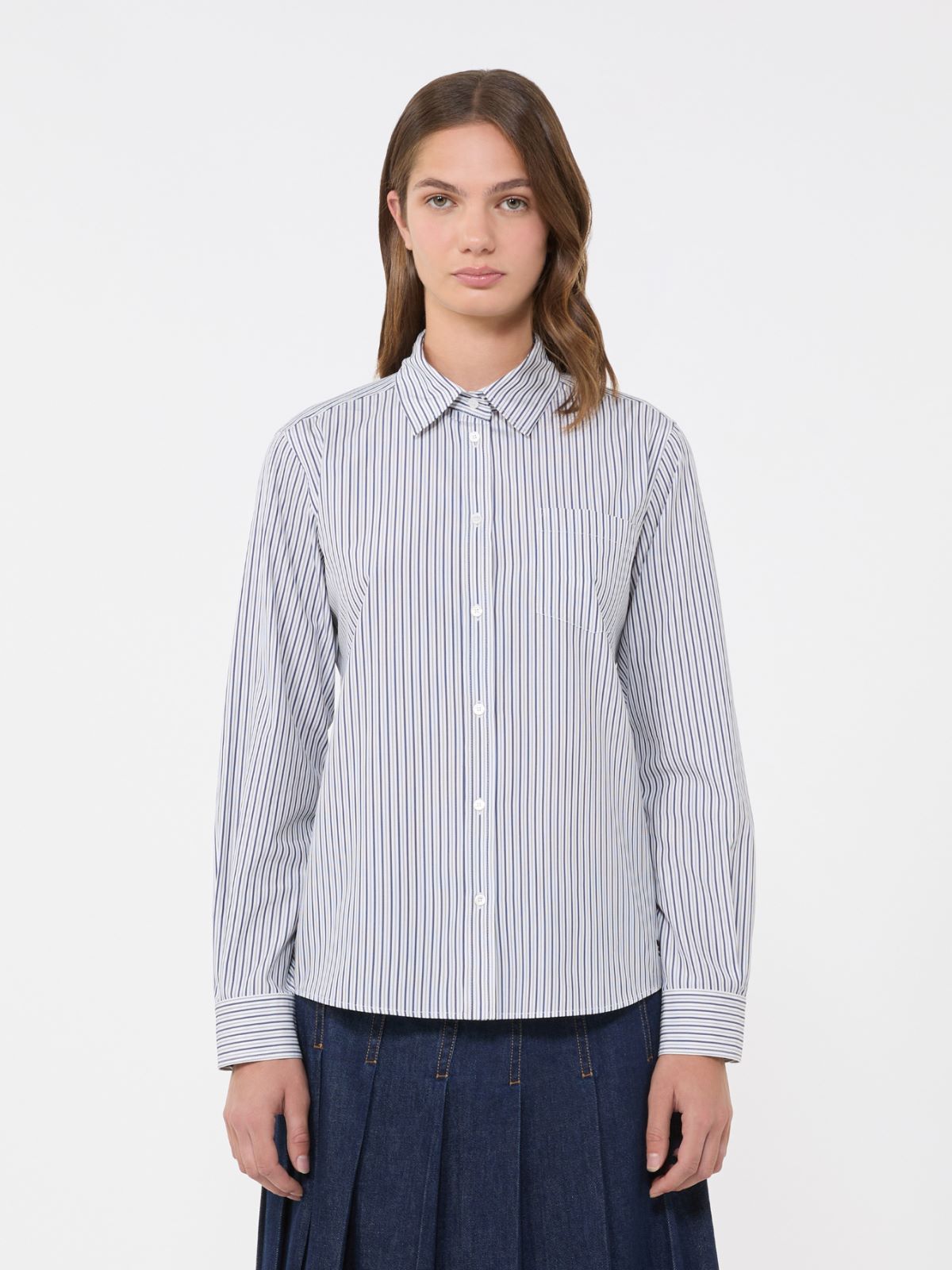 Classic cotton shirt - NAVY - Max Mara - 5