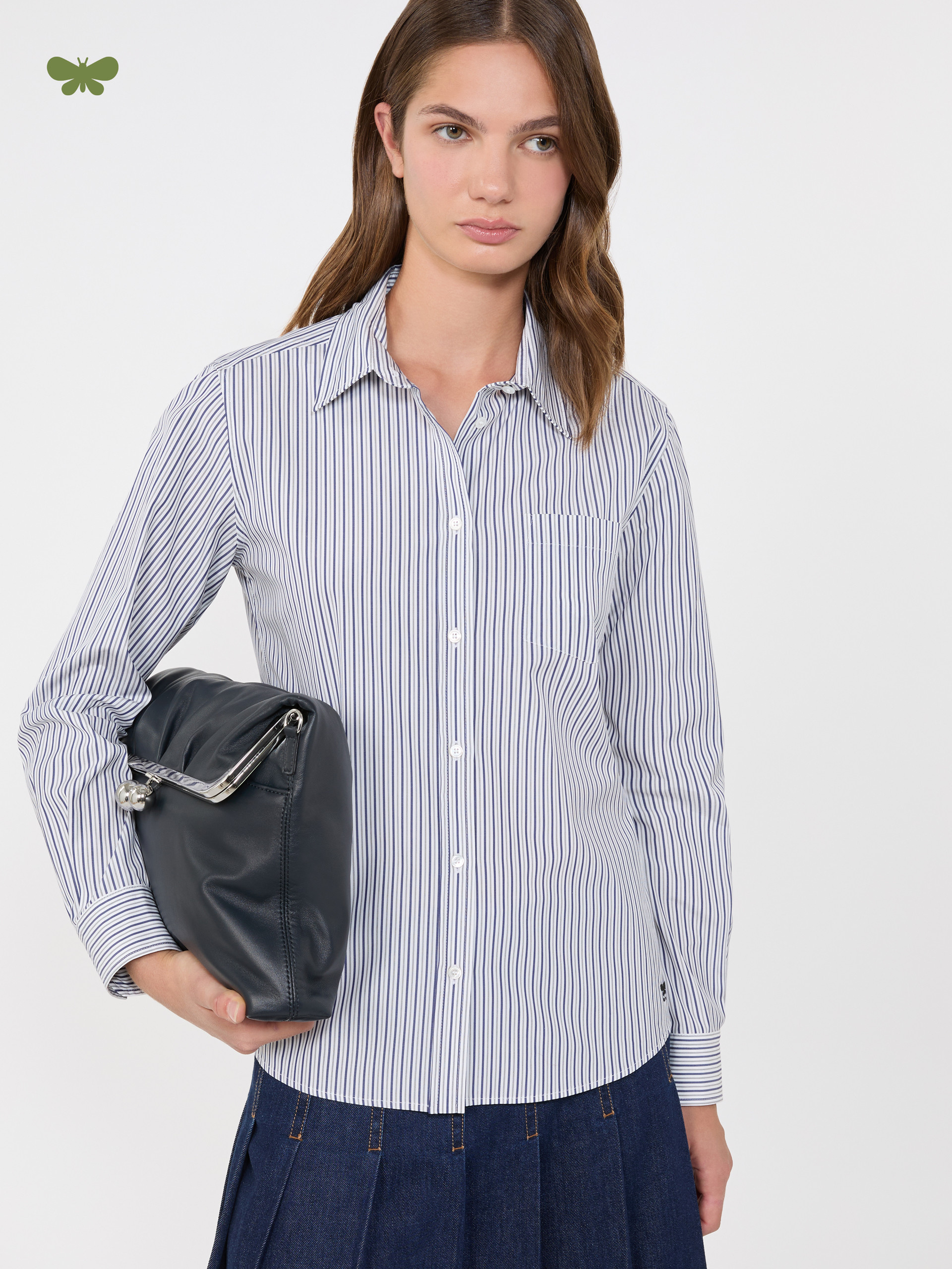 Classic cotton shirt - NAVY - Max Mara - 4