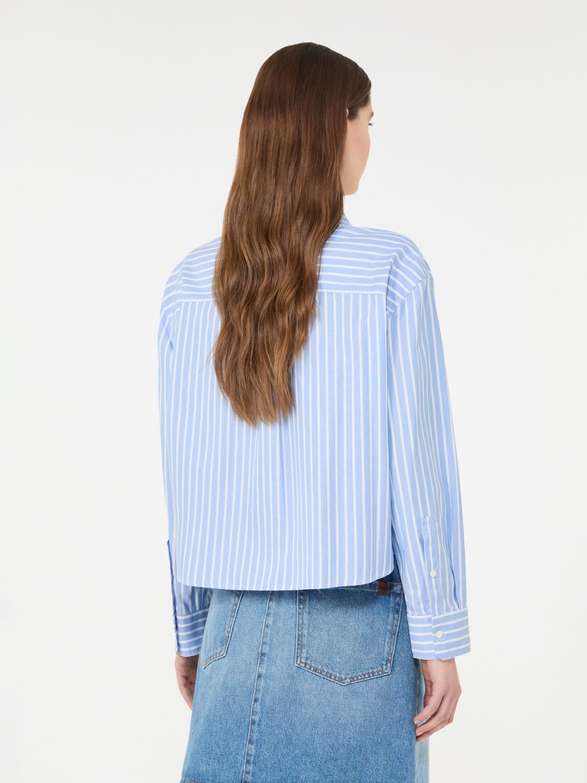 Striped cotton Oxford shirt - LIGHT BLUE - Max Mara - 6