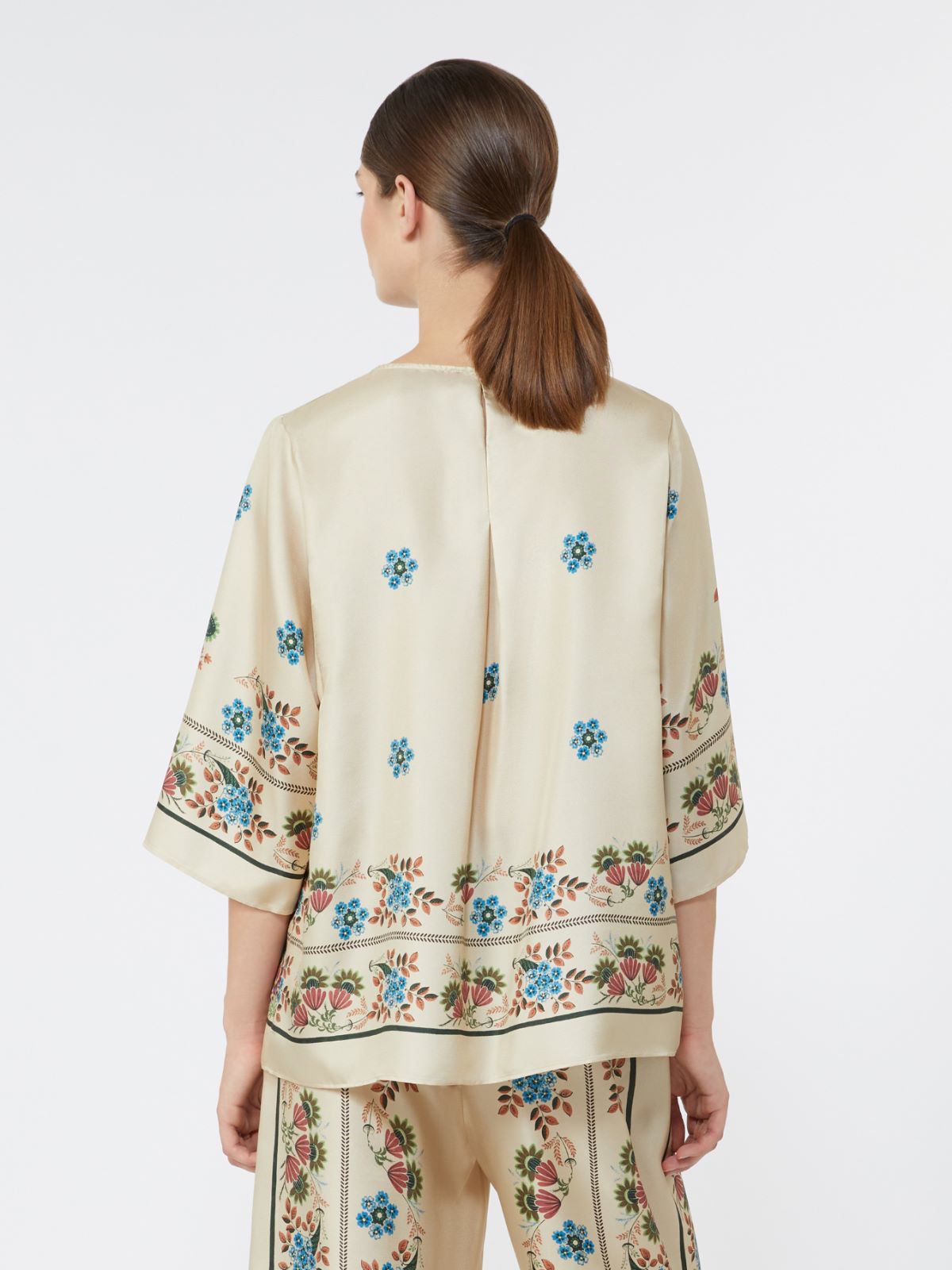 Printed silk twill blouse - IVORY - Max Mara - 5