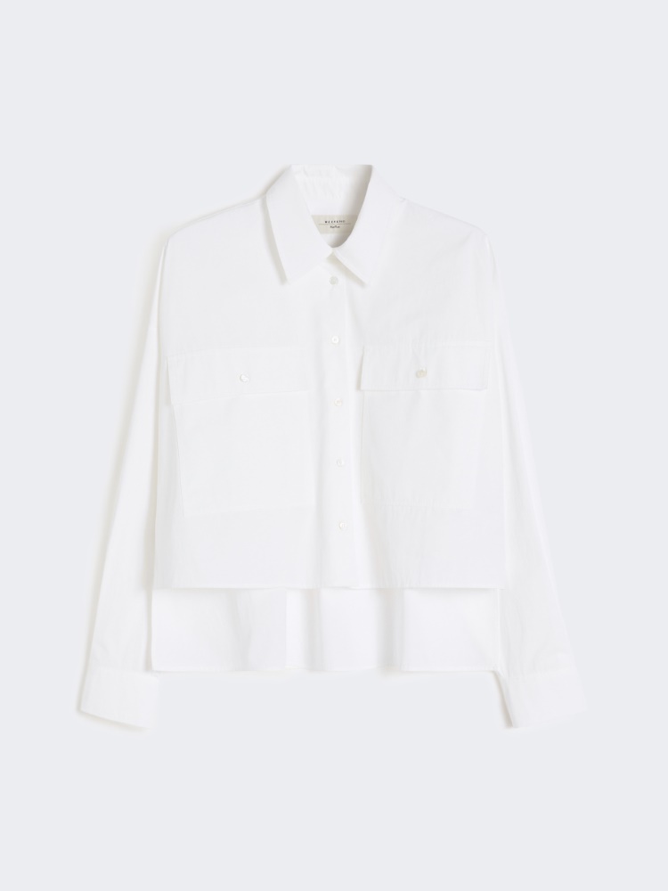 Asymmetrische Hemdbluse aus gewaschener Baumwolle - WEISS - Max Mara