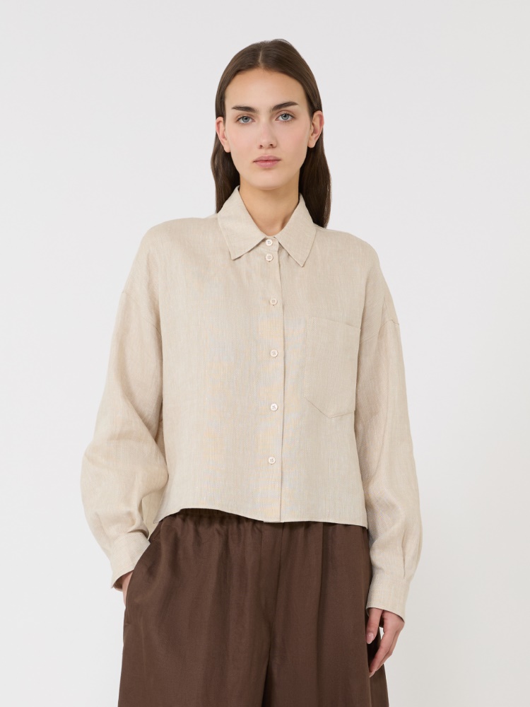 Płócienna koszula z lnu - ECRU - 2