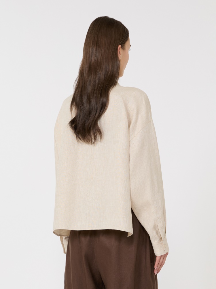 Płócienna koszula z lnu - ECRU - 3