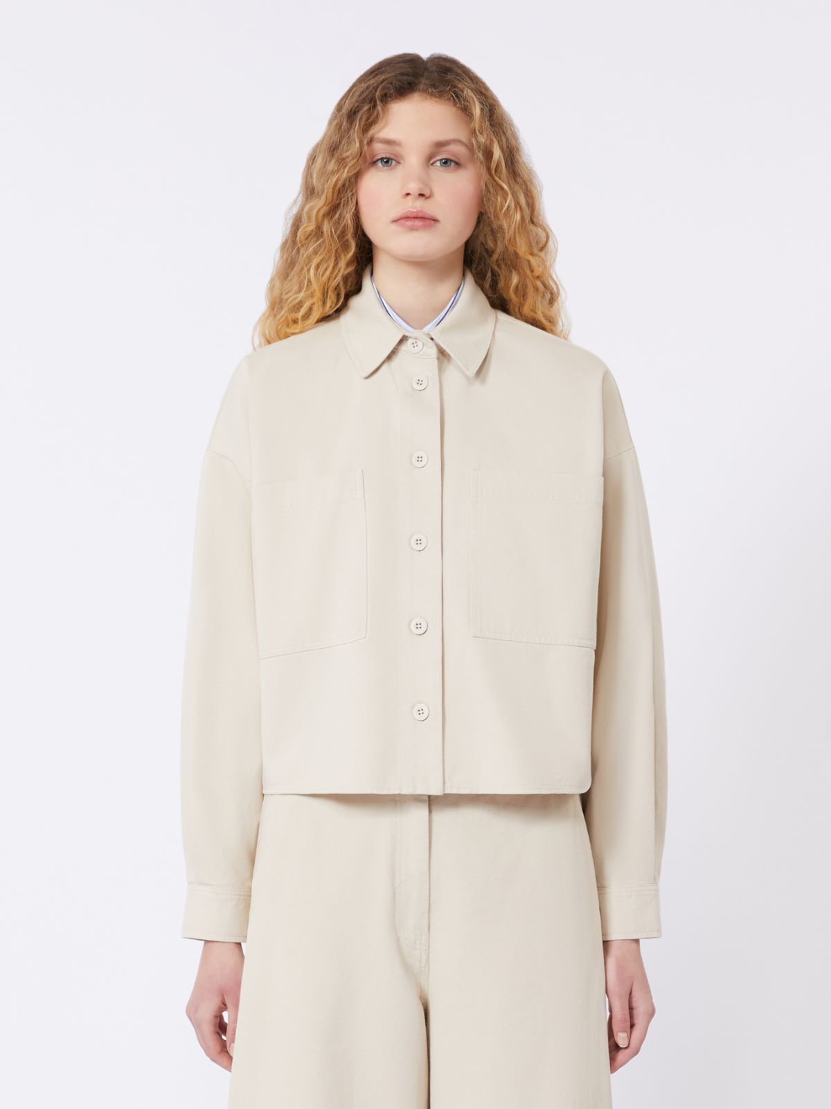 Cotton drill shirt - SAND - Max Mara - 5