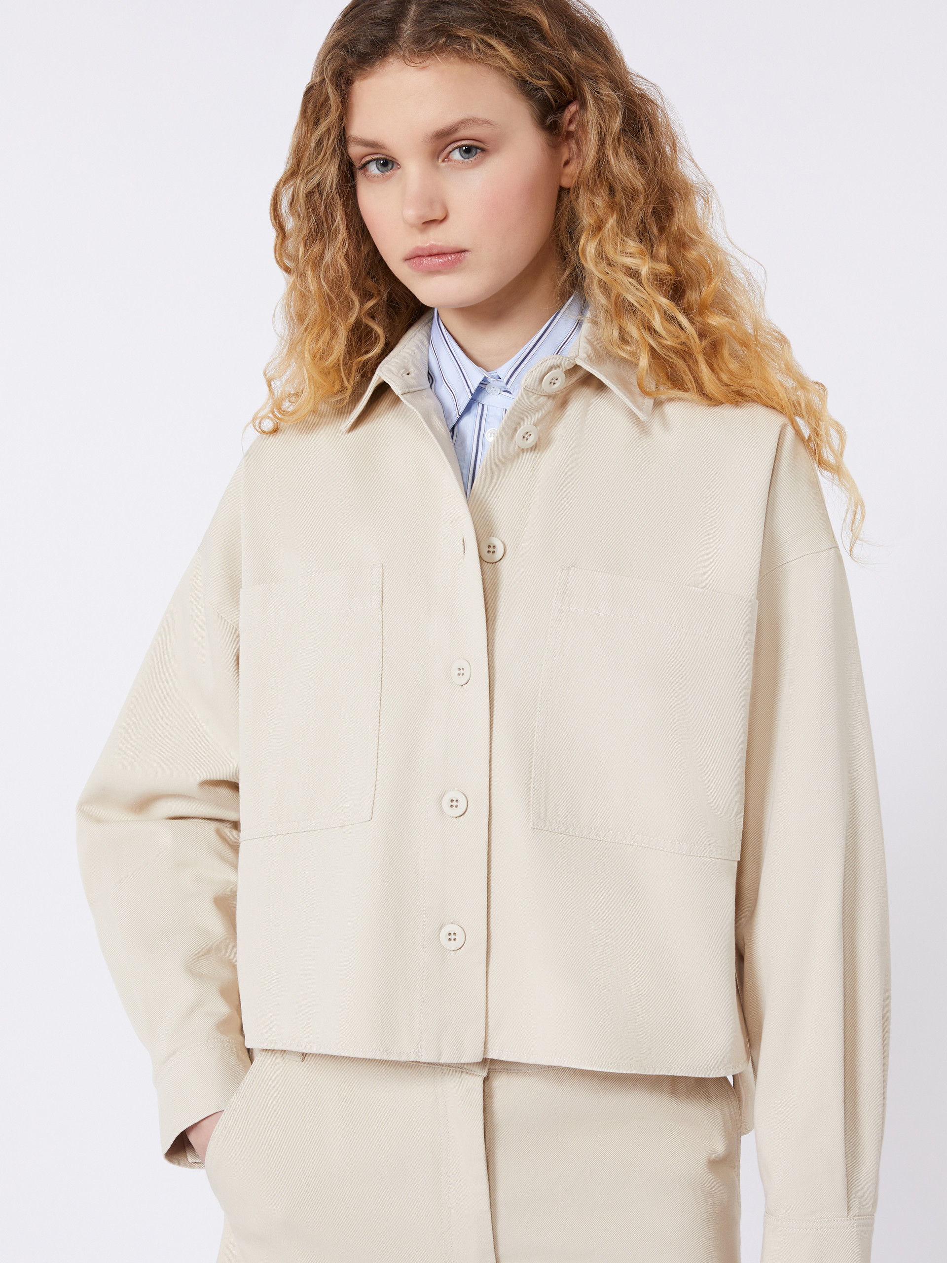Cotton drill shirt - SAND - Max Mara - 4