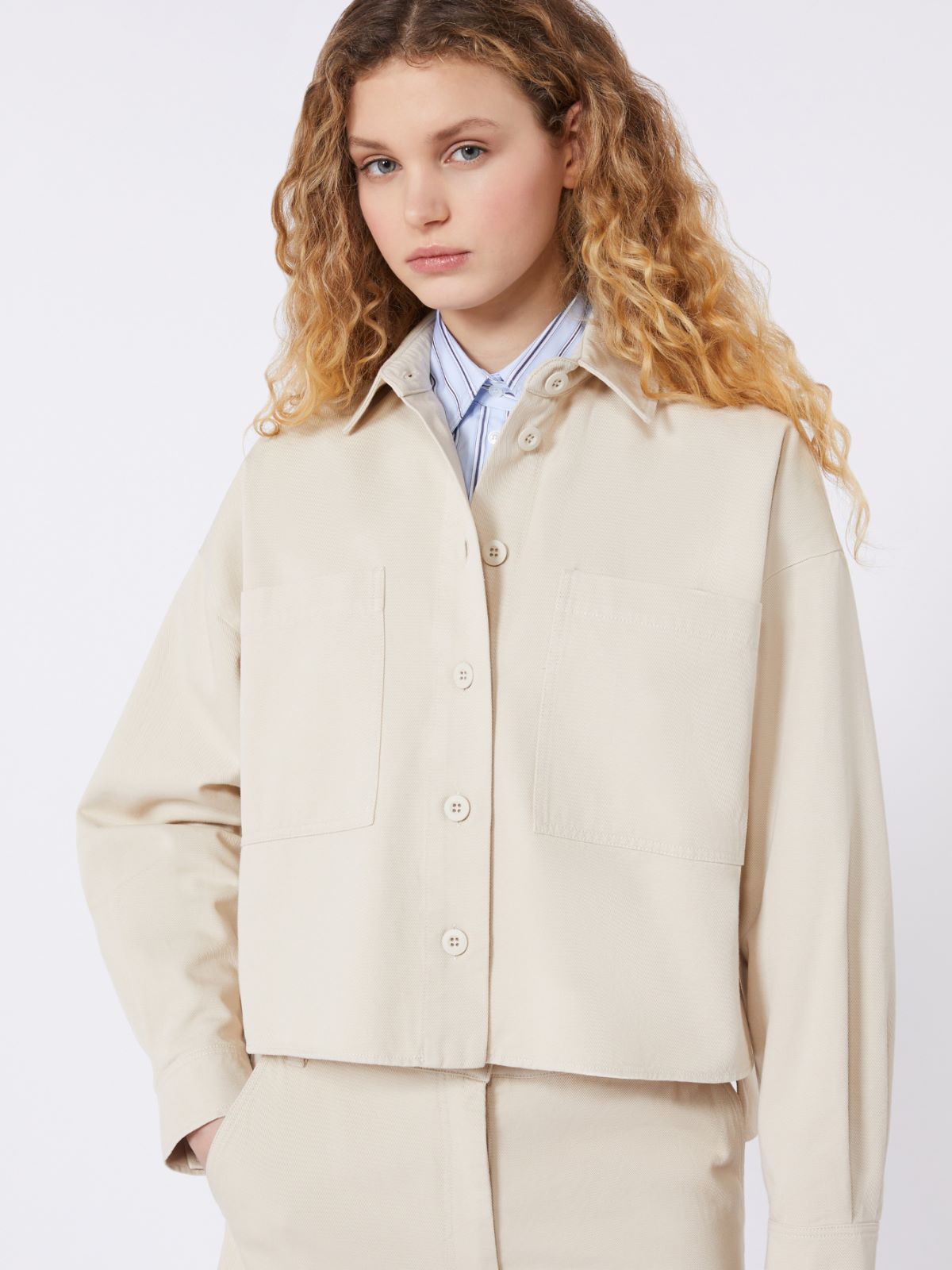 Cotton drill shirt - SAND - Max Mara - 5