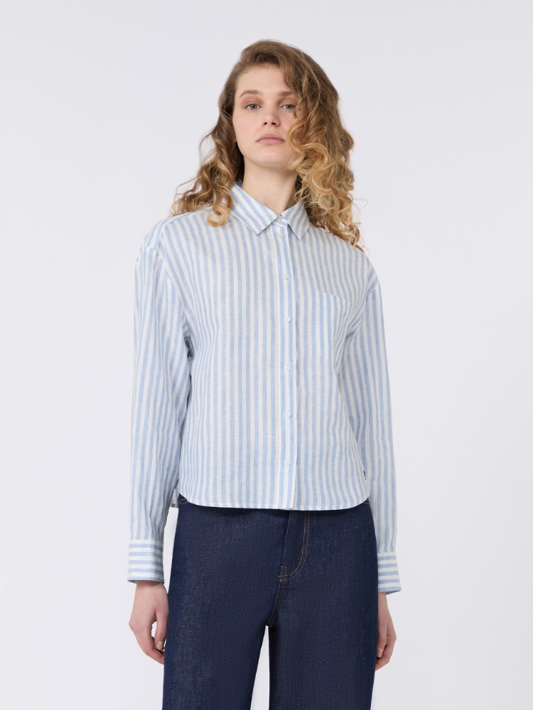 Linen canvas boxy shirt - LIGHT BLUE - Max Mara - 2