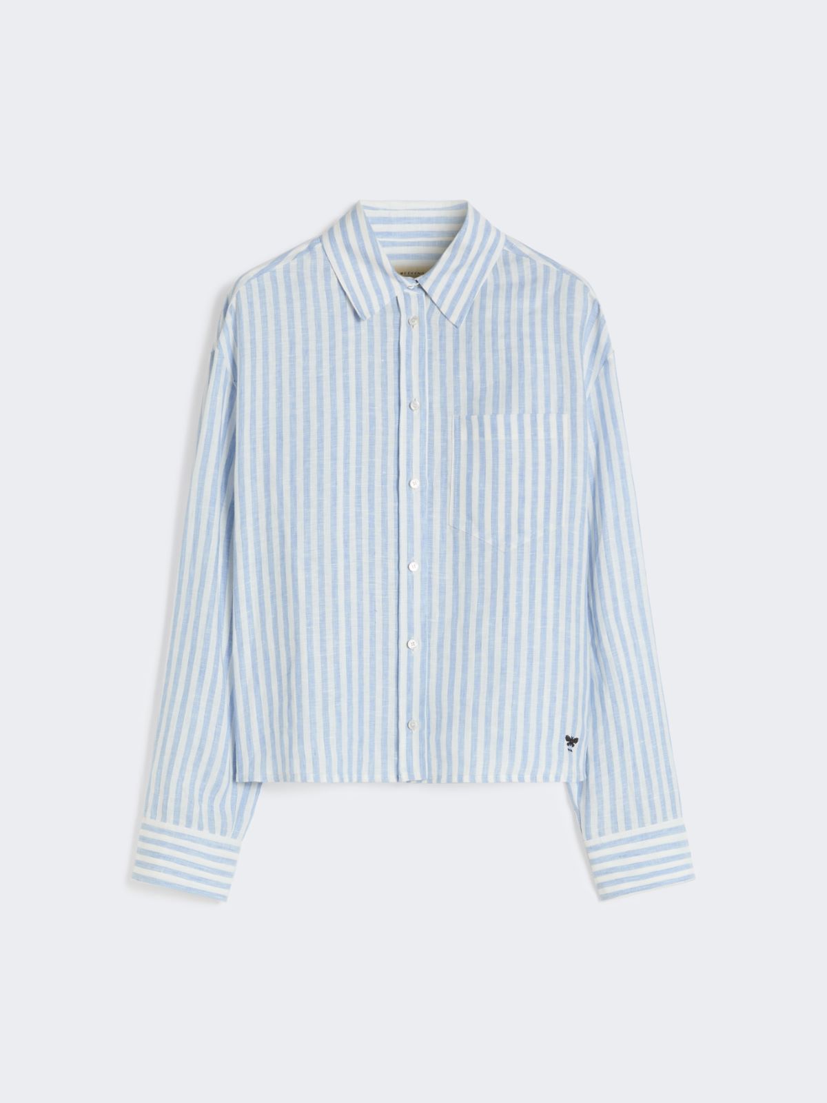 Linen canvas boxy shirt - LIGHT BLUE - Max Mara - 5