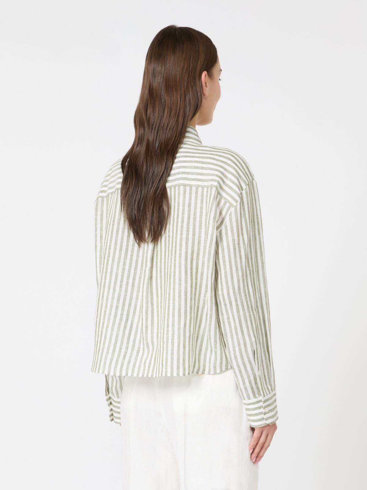 Linen canvas boxy shirt - KAKI - Max Mara - 3