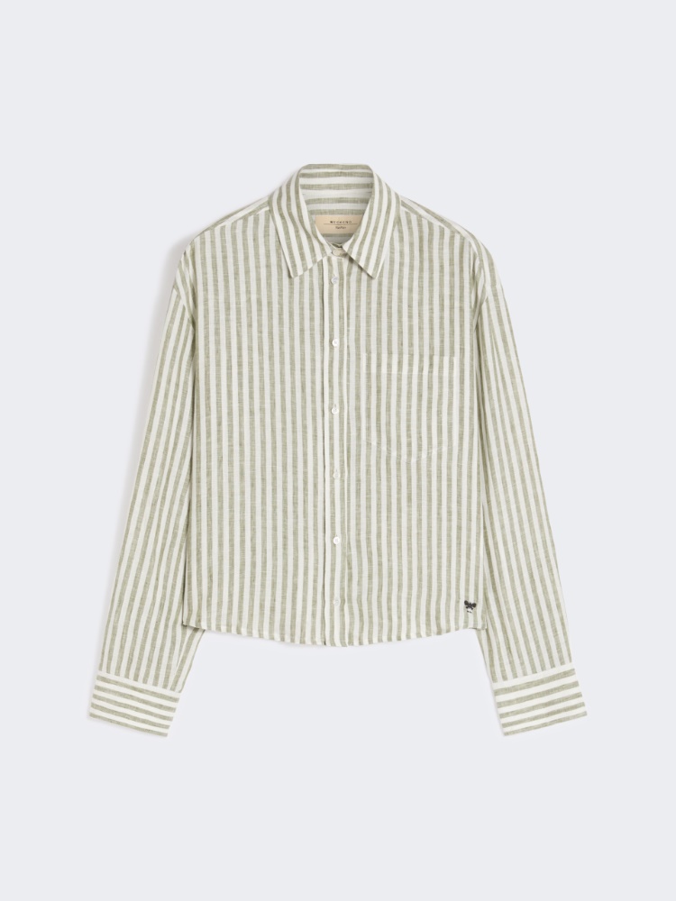 Linen canvas boxy shirt - KAKI - Max Mara - 5