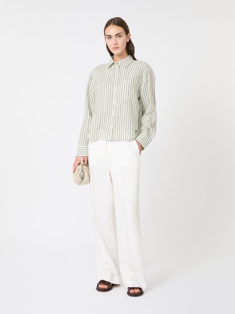 Linen canvas boxy shirt + KAKI - Max Mara