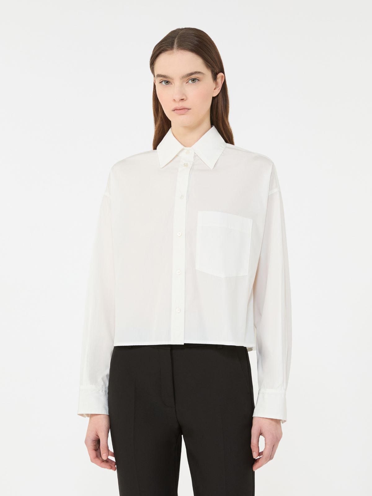 Cotton poplin shirt - OPTICAL WHITE - Max Mara - 5
