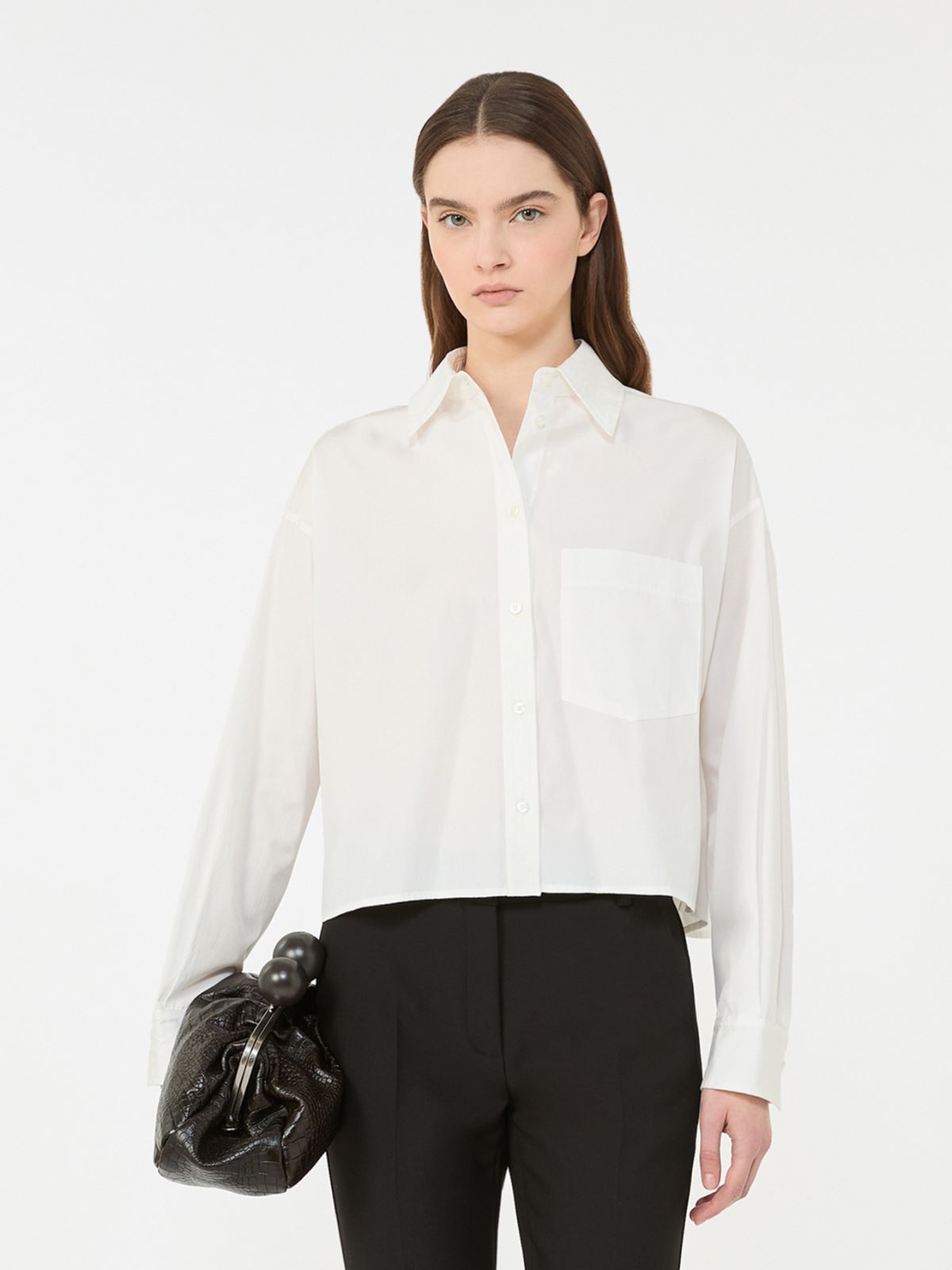 Cotton poplin shirt - OPTICAL WHITE - Max Mara - 6