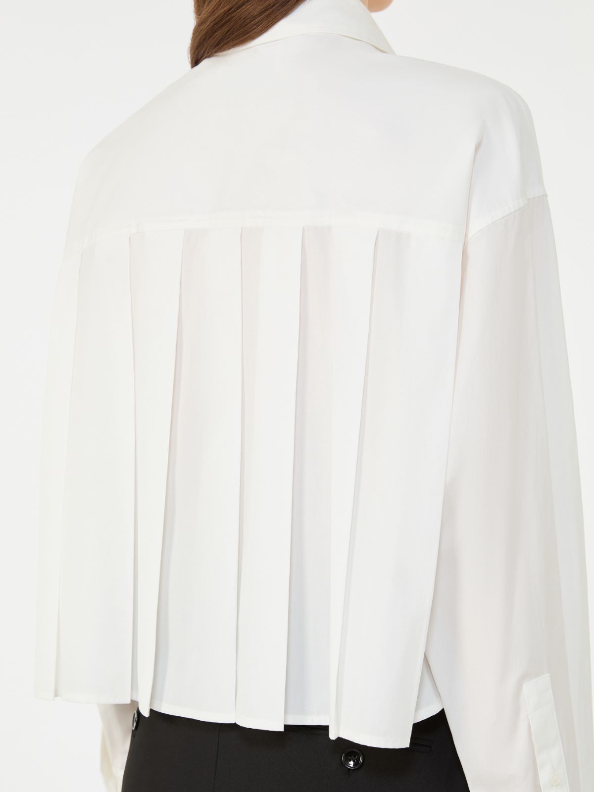 Cotton poplin shirt - OPTICAL WHITE - Max Mara - 5