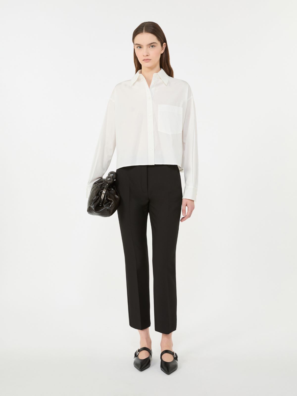 Cotton poplin shirt - OPTICAL WHITE - Max Mara - 5