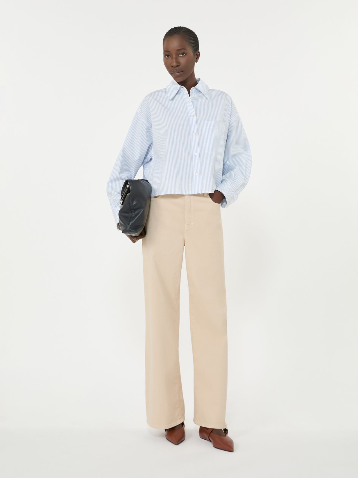 Cotton poplin shirt + LIGHT BLUE - Max Mara